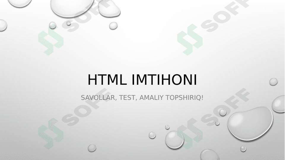 HTML imtihoni