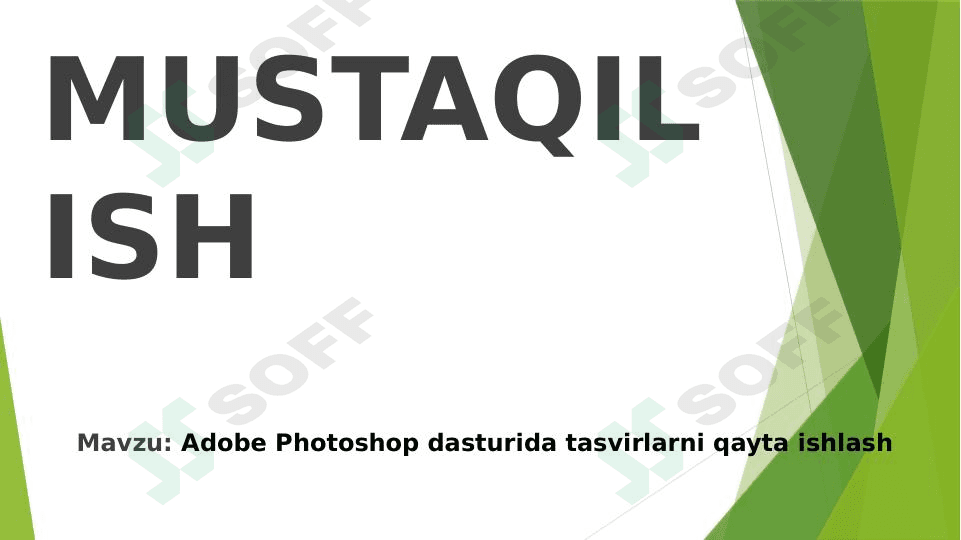Adobe Photoshop dasturida tasvirlarni qayta ishlash.