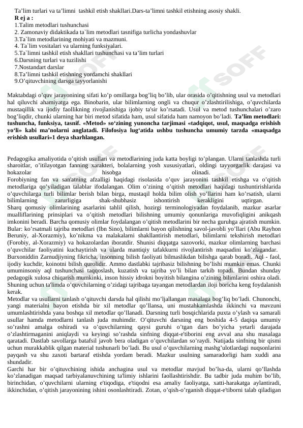 Ta'limni tashkil etish shakllari