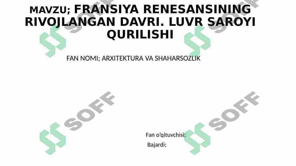 Fransiya renesansining rivojlangan davri