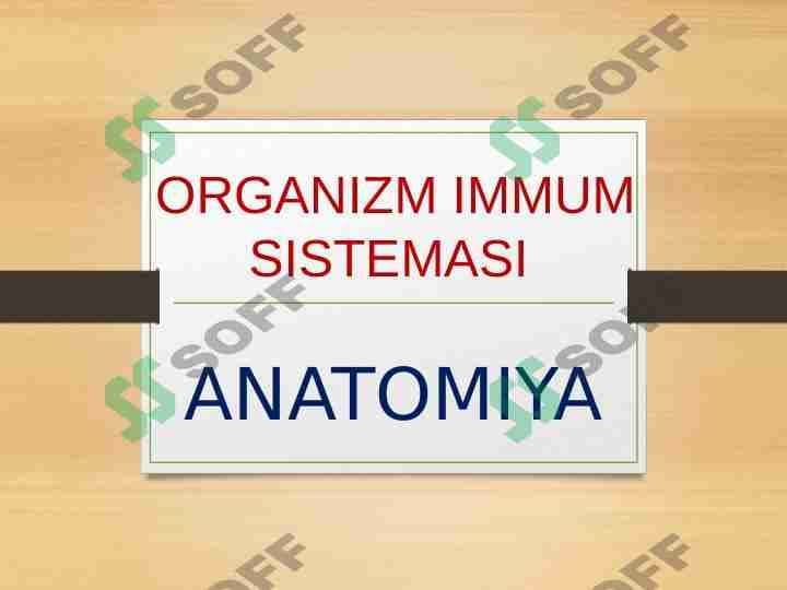 ORGANIZM IMMUM SISTEMASI