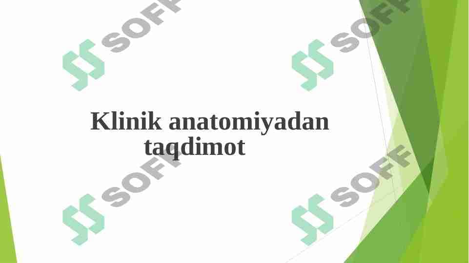 Bolalarda va kattalarda qoʻlning klinik anatomiyasi
