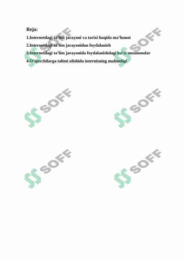 Internetda talim jarayonida foydalanishda bazi muammolar