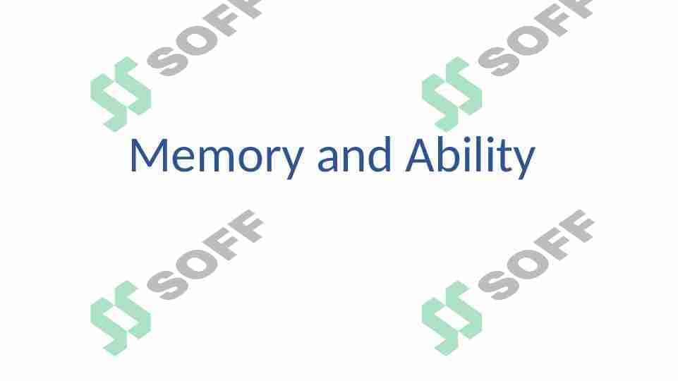 Memory and Ability