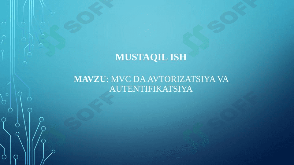 MVC da avtorizatsiya va autentifikatsiya