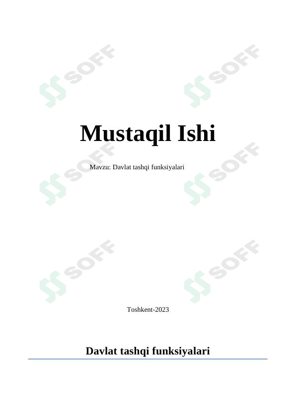 davlatning tashqi funksiyalari