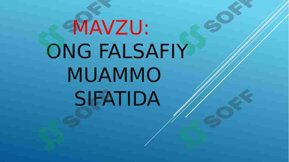 Ong falsafiy mummo sifatida