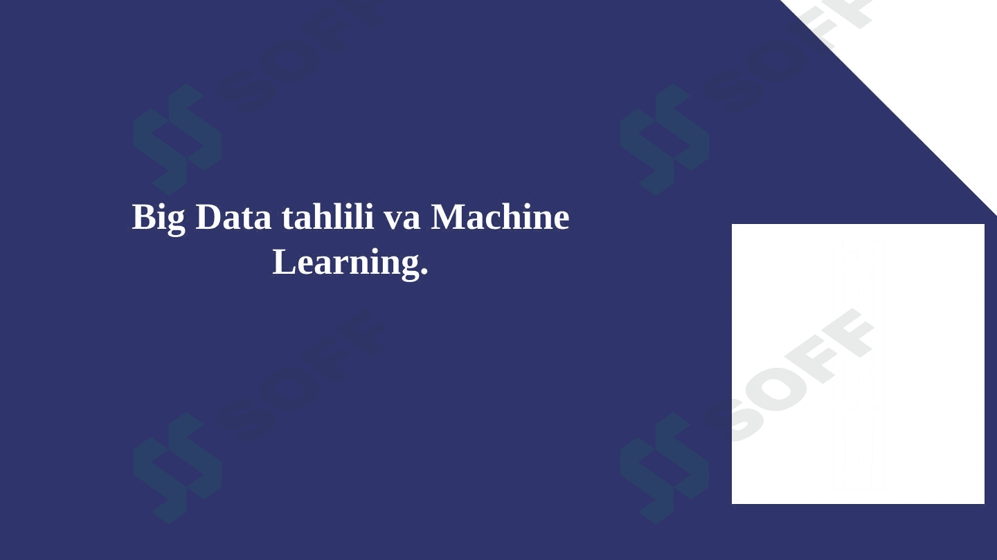 Big Data tahlili va Machine Learning.