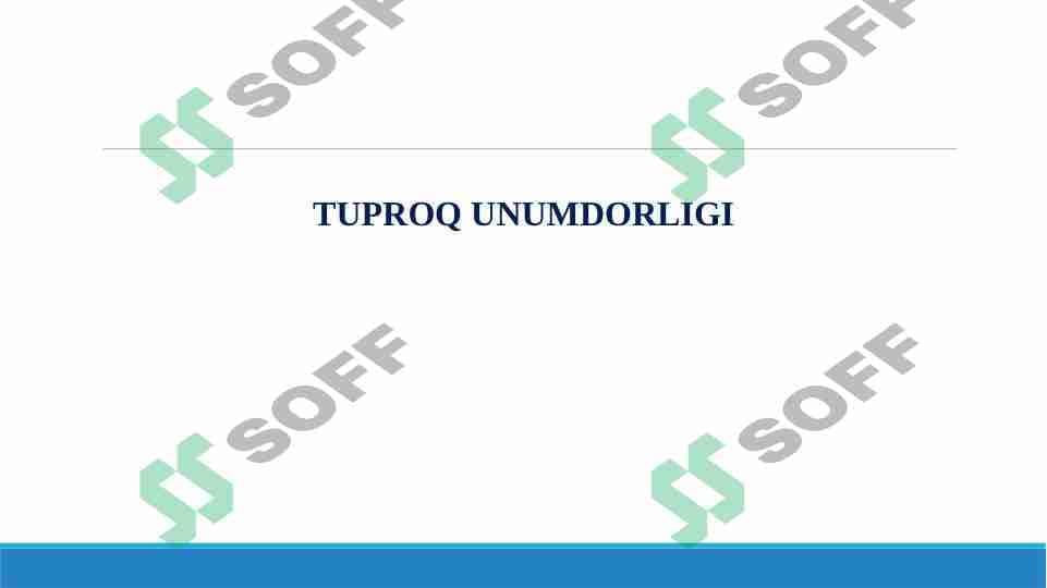 Tuproq unumdorligi