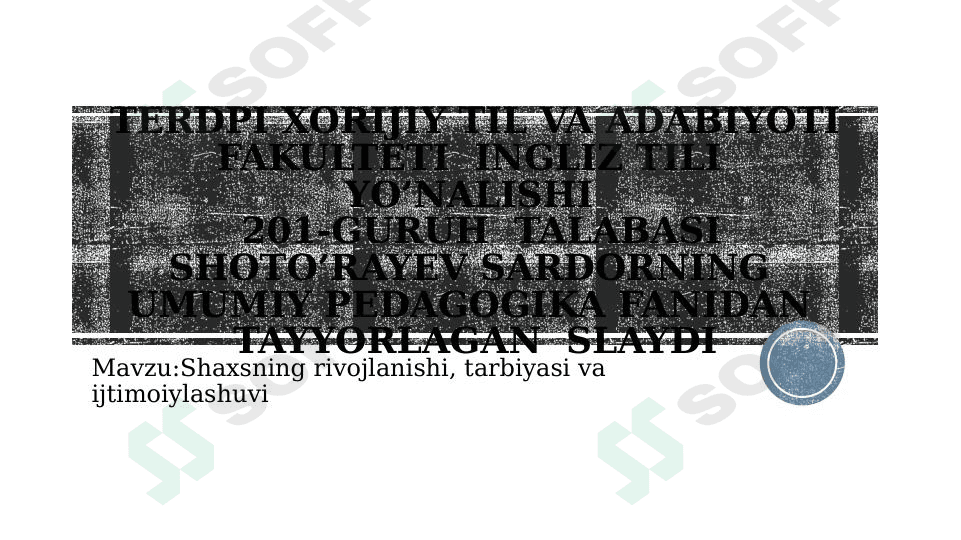 Shaxs tarbiyasi