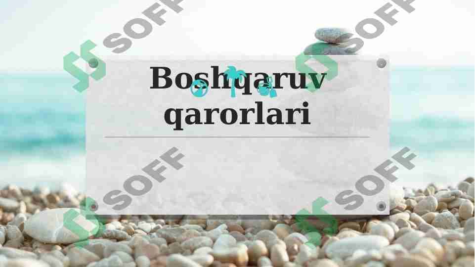 Boshqaruv qarorlari