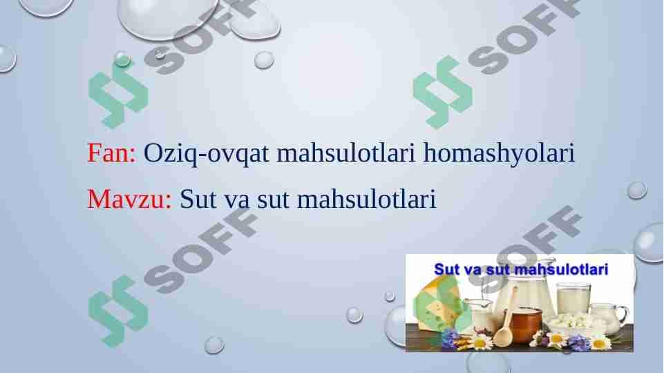 Sut va sut mahsulotlari