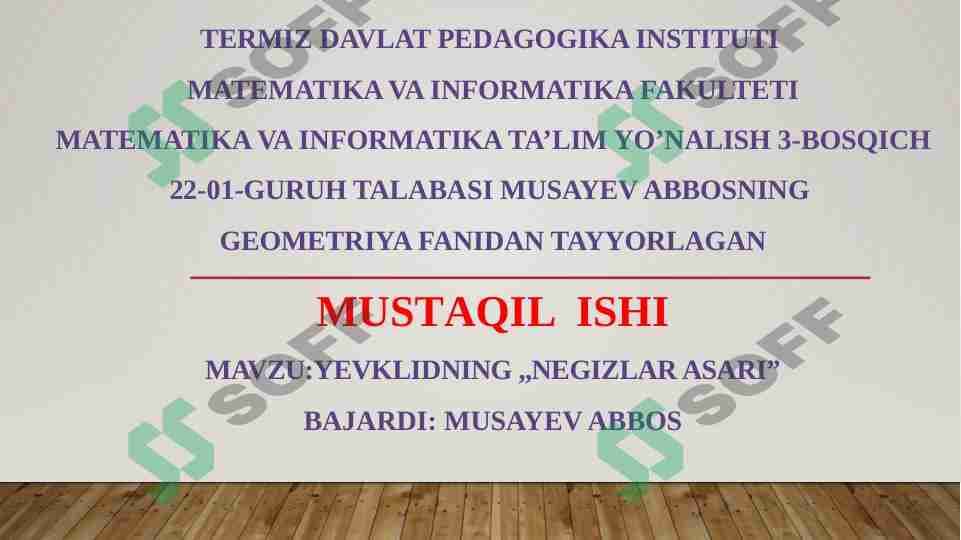 Yevklidning ,,negizlar asari”
