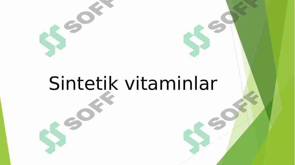 Sintetik vitaminlar