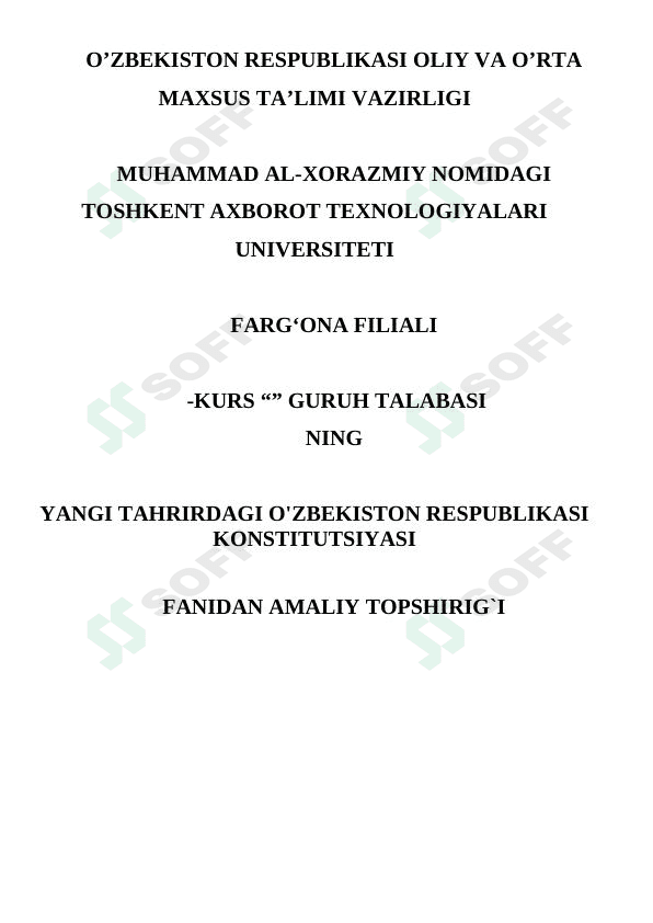 Konstitusiyadan topshiriqlar