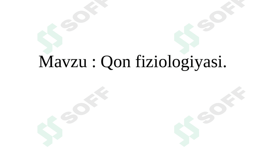 Qon fiziologiyasi