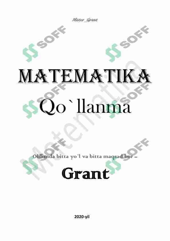 Matematika qo'llanma har qanday inson uchun