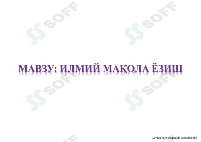 Ilmiy maqola yozish talablari
