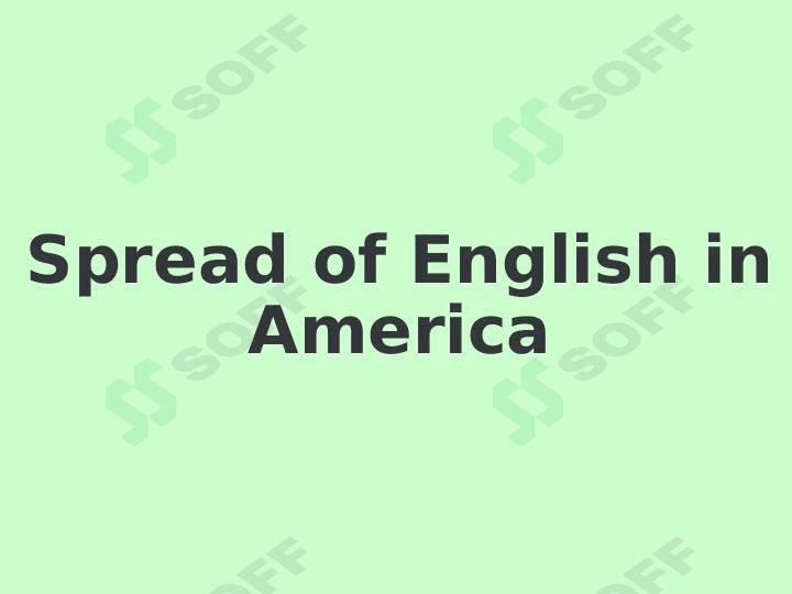Spread of English in America