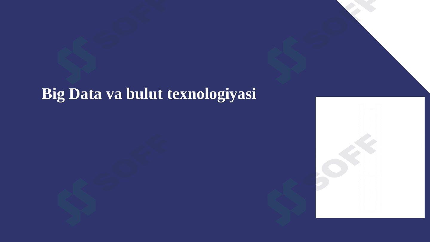 Big Data va bulut texnologiyasi