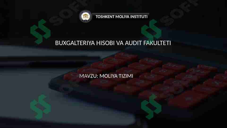 MOLIYA TIZIMI