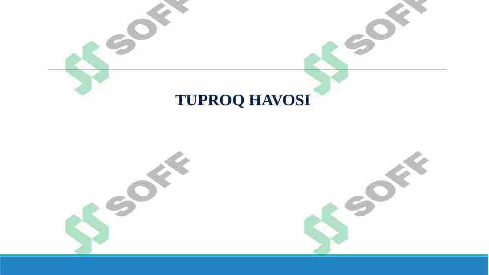 Tuproq havosi uning tarkibi
