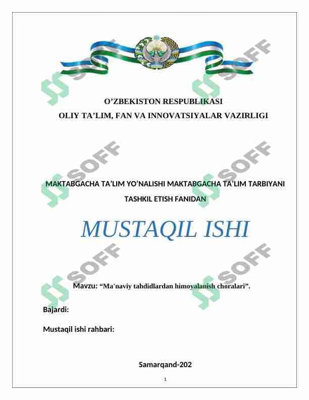 Ma'naviy tahdidlardan himoyalanish choralari
