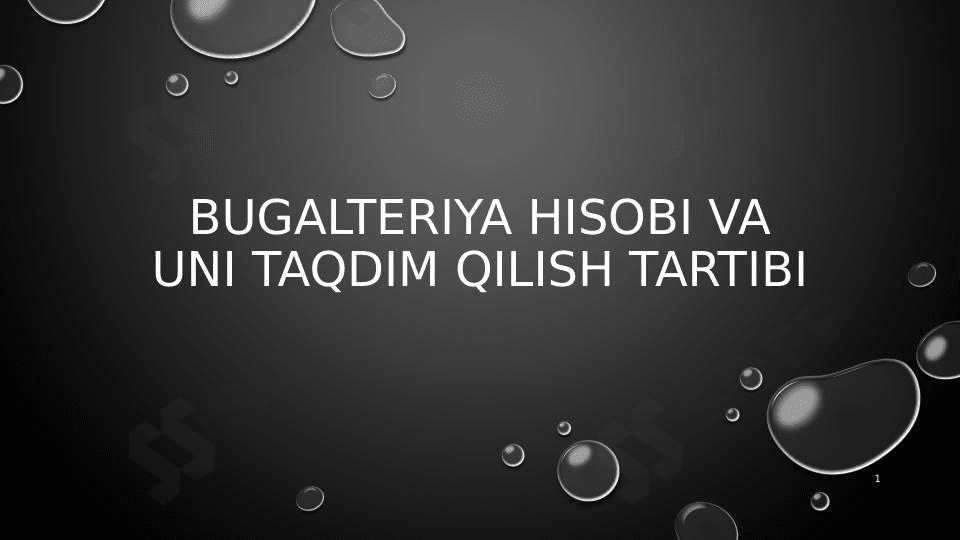 Bugalteriya hisobi va uni taqdim qilish tartibi
