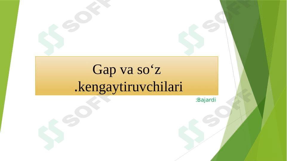 Gap va so'z kengaytiruvchisi