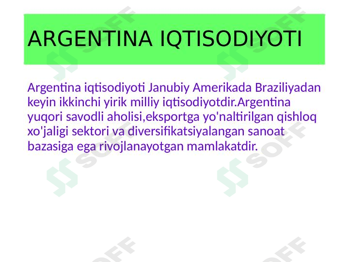 Argentina Iqtisodiyoti