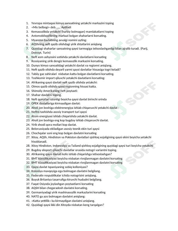 Jahonning iqtisodiy geografiyasi