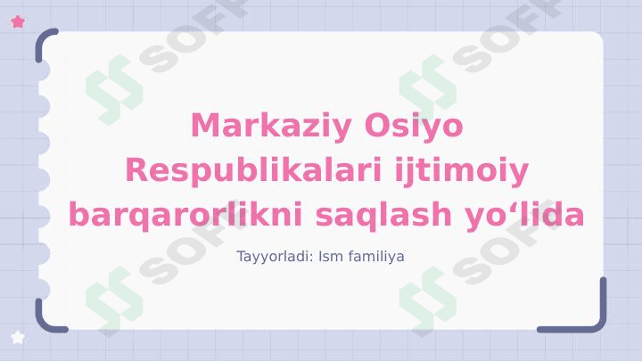 Markaziy Osiyo Respublikalari ijtimoiy barqarorlikni saqlash yoʻlida