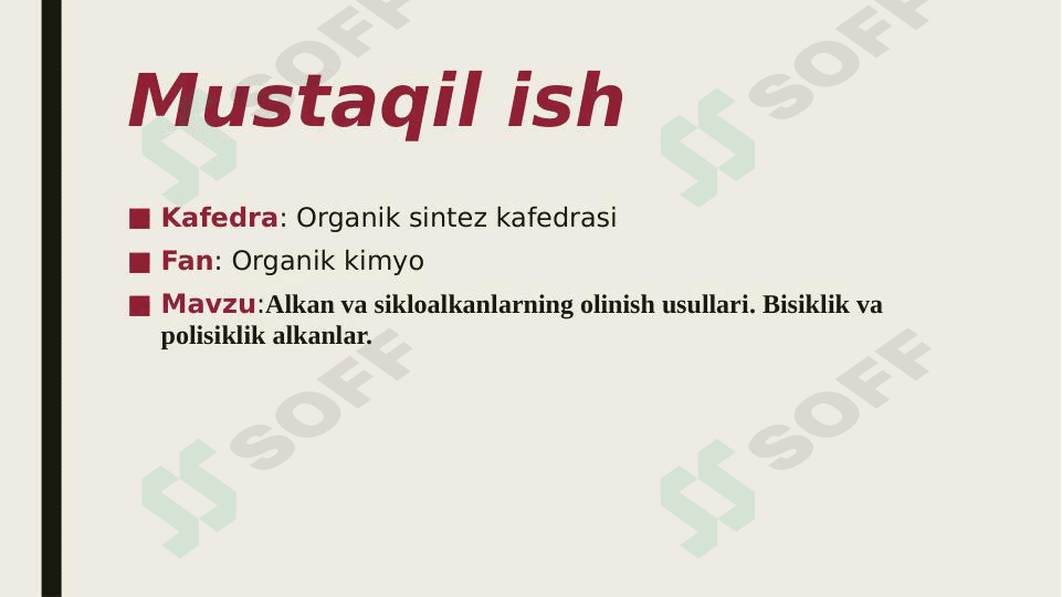 Аlkаn vа siklоаlkаnlаrning оlinish usullаri. Bisiklik vа pоlisiklik аlkаnlаr.
