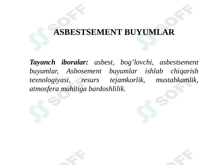 ASBESTSEMENT buyumlar