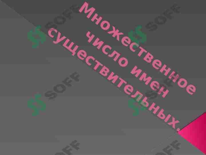 Множественное число имен существительных.