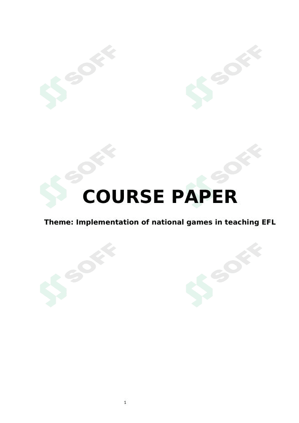 Implementation of national games in teaching EFL
