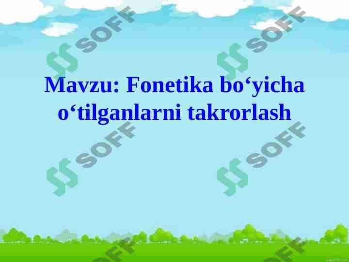 Fonetika bo'yicha takrorlash