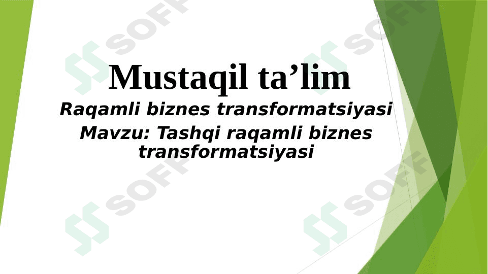 Tashqi raqamli biznes transformatsiyasi