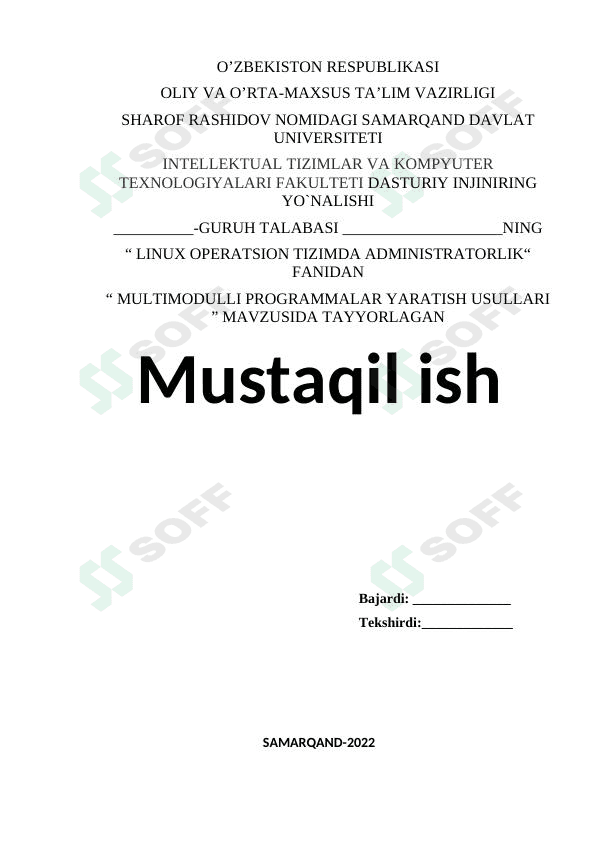 MULTIMODULLI PROGRAMMALAR YARATISH USULLARI