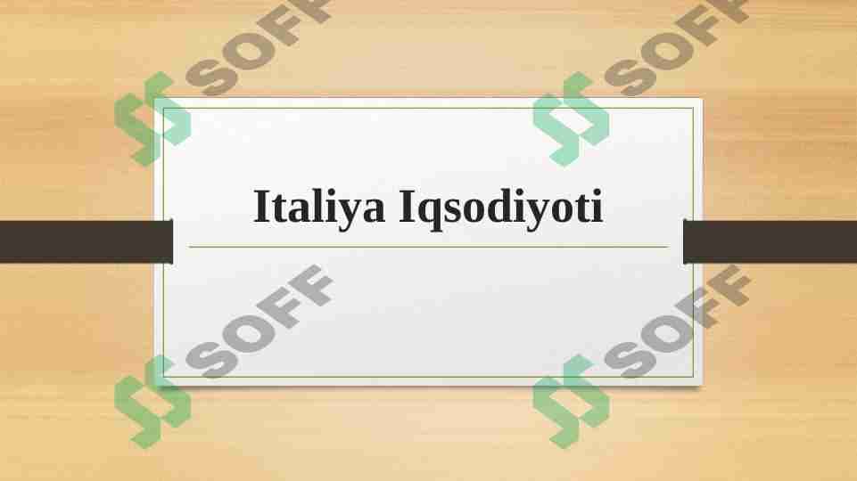 Italiya iqtisodiyoti