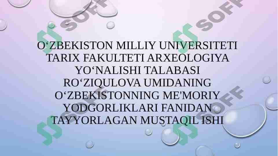 XIII-XVI asrlar me’moriy yodgorliklari