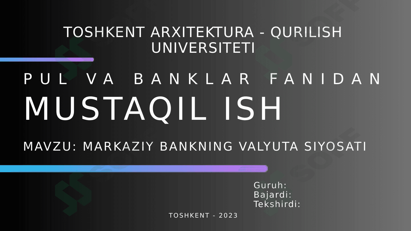 Markaziy bankning valyuta siyosati