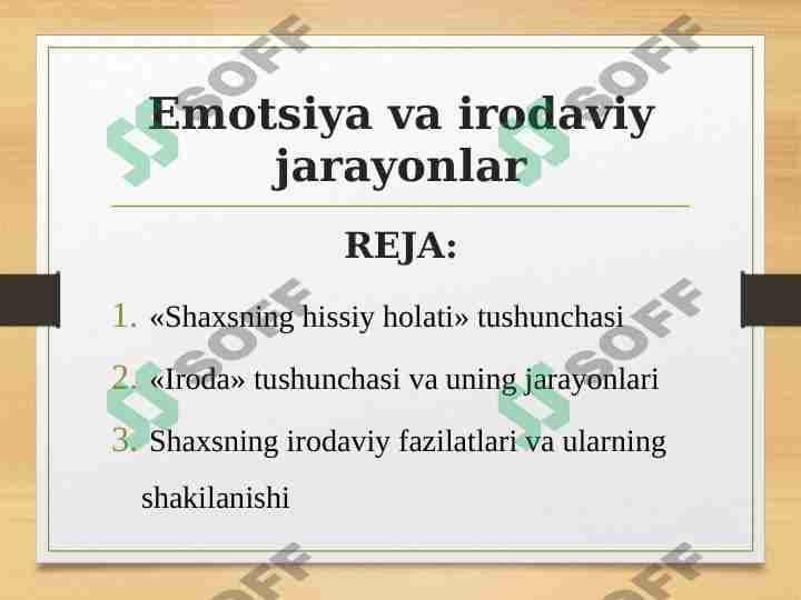 Emotsiya va irodaviy jarayonlar