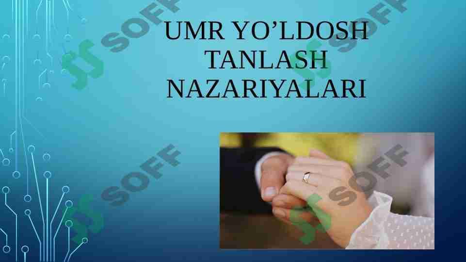 Umr yo’ldosh tanlash nazariyalari