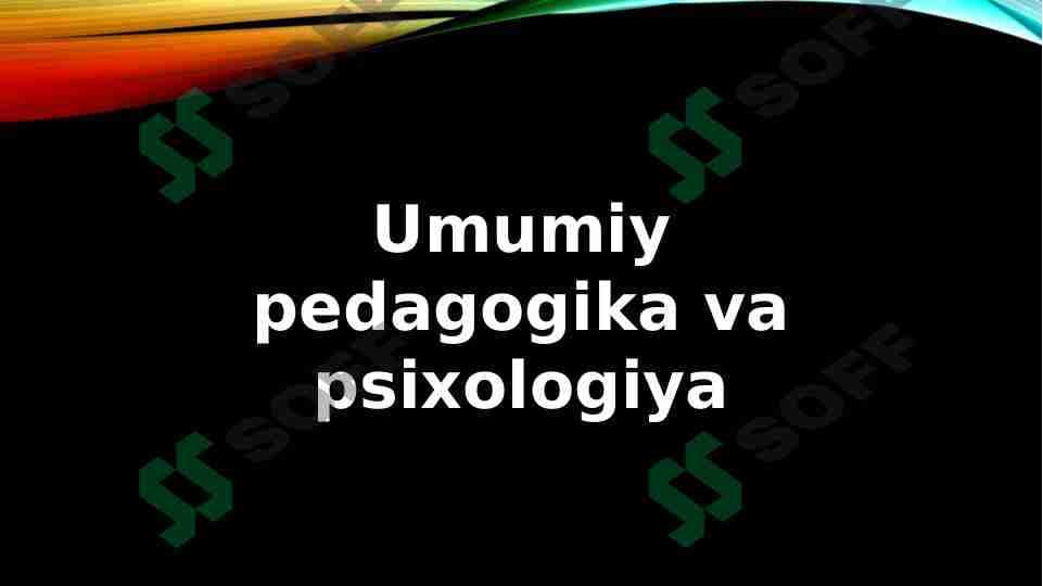 Tafakkur va nutqning  psixologik tavsifi