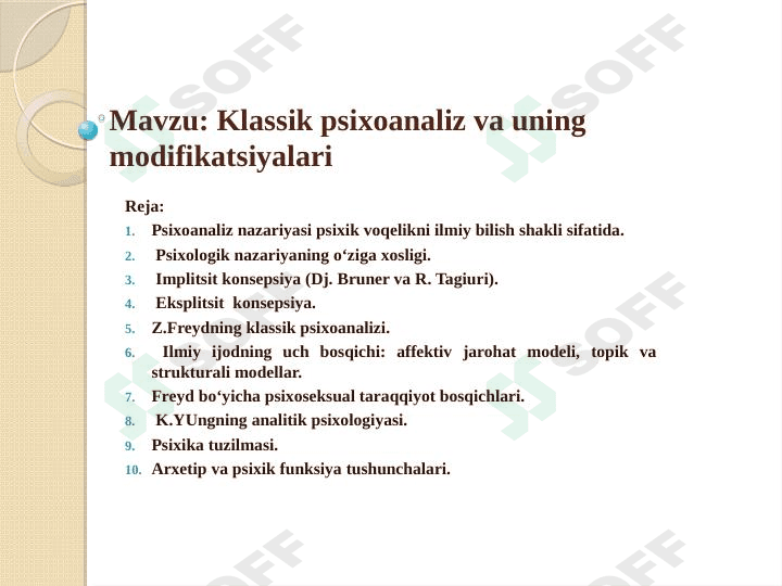 Klassik psixoanaliz va uning modifikatsiyalari