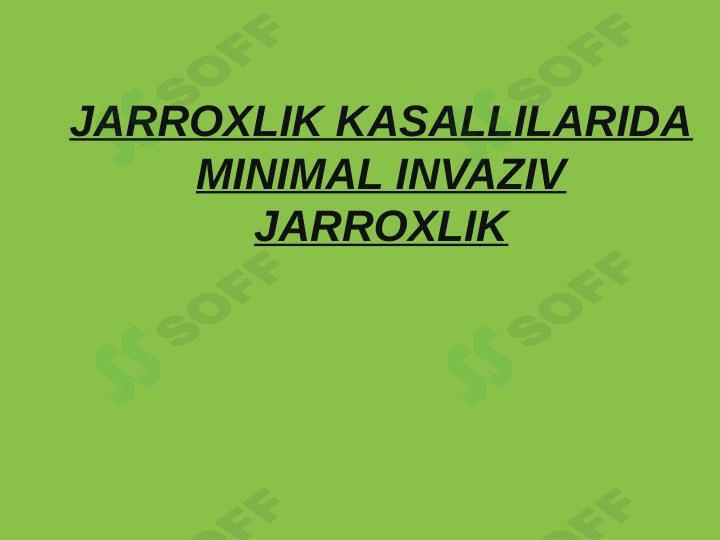 Minimal invaziv jarroxlik