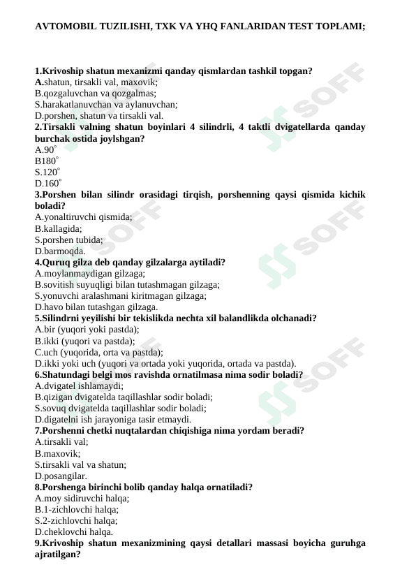 Avtomobil va yo'l harakati qoidalari