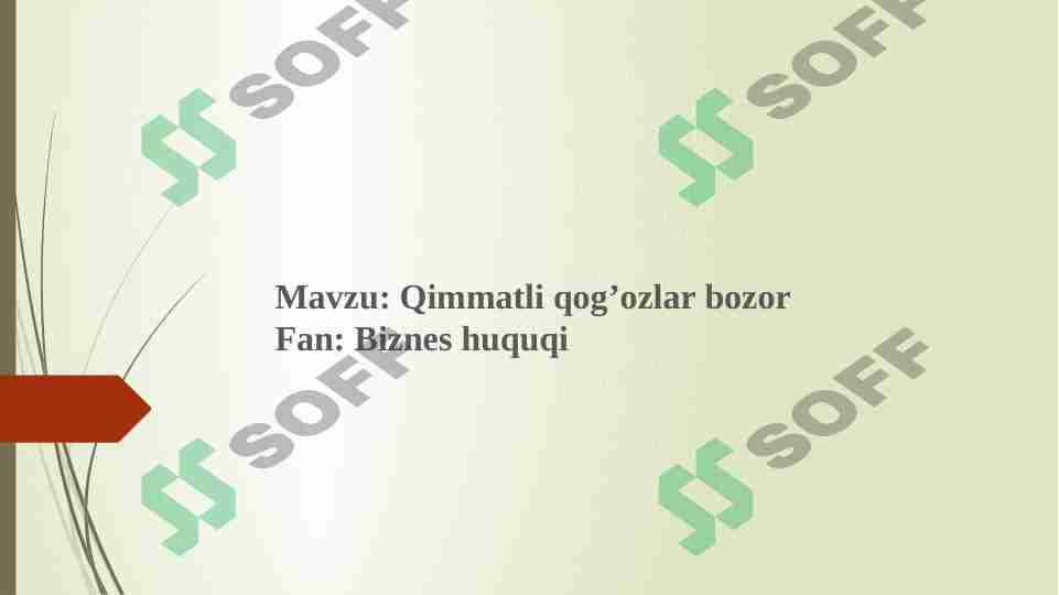 Qimmatli qog’ozlar bozor