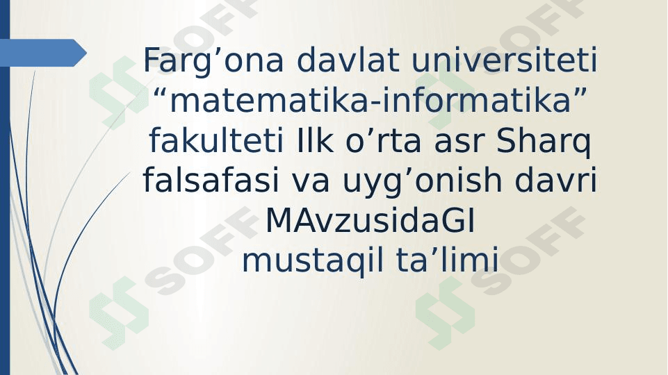 Ilk o'rta asrlarda shara falsafasi va uyg'onish davr